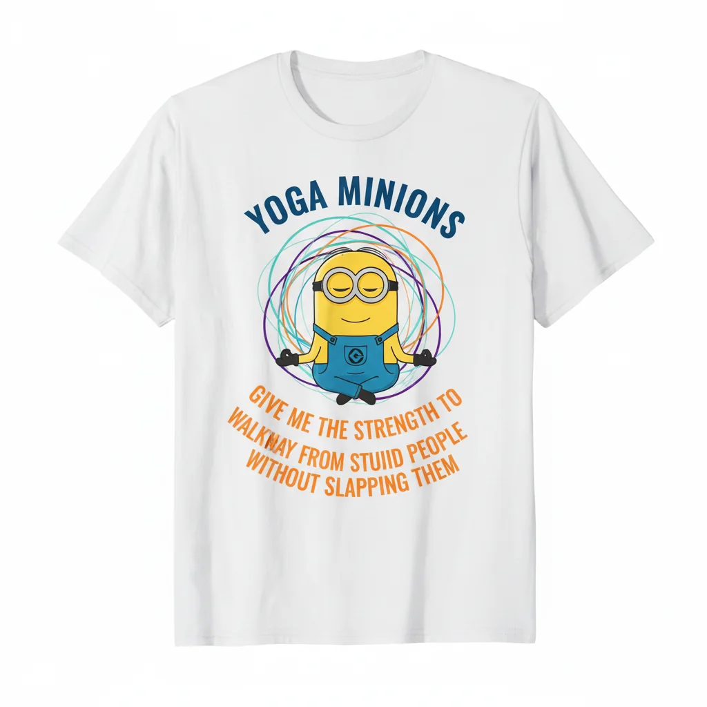 Divertido Minion Yoga Fuerza Camiseta – Evita Gente Estúpida