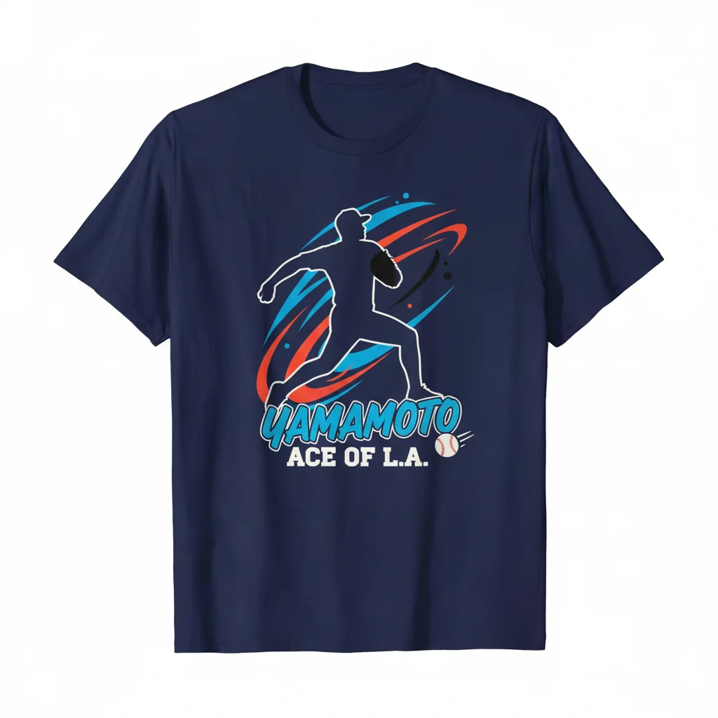 Yoshinobu Yamamoto Ace Pose Dodgers MLB Signature Tee - Ultimate Fan Comfort & Durability