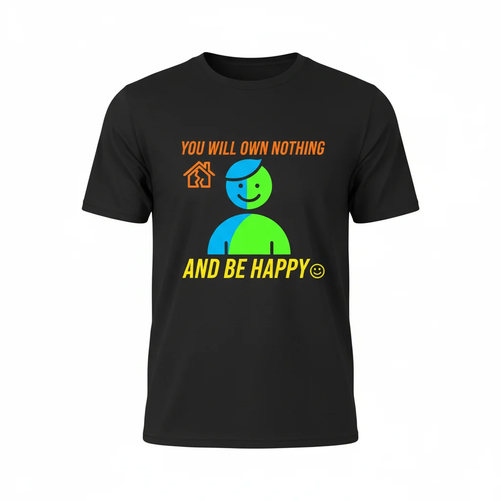 You Will Own Nothing And Be Happy – Men's Heavyweight Tee – Ultimate Durability & Comfort