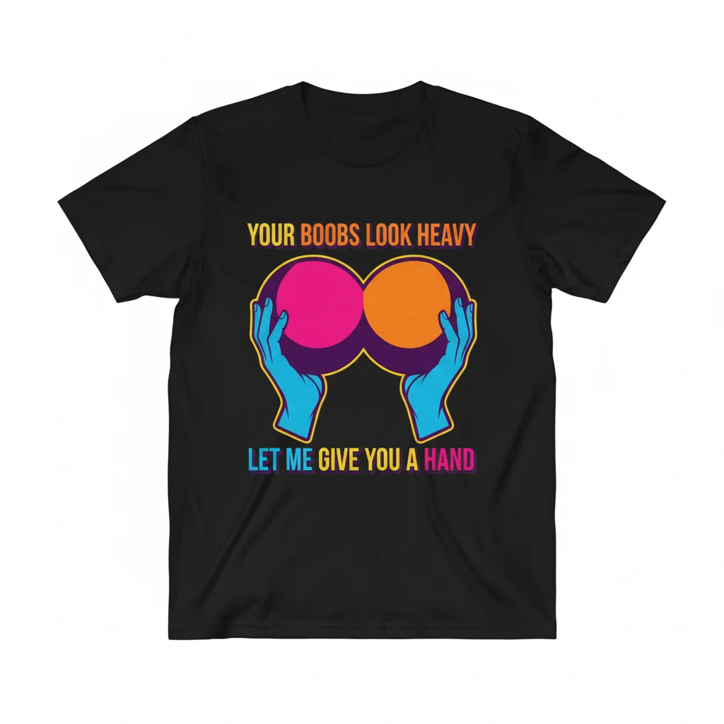Divertida Camiseta 'Your Boobs Look Heavy Let Me Give You A Hand' – Algodón Suave & Ajuste Retail