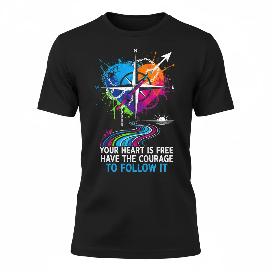 Inspiring 'Your Heart Is Free' Active T-Shirt - Premium Cotton, Unisex Fit