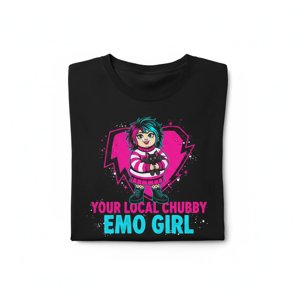 Embrace Your Vibe: The 'Your Local Chubby Emo Girl' Essential Tee