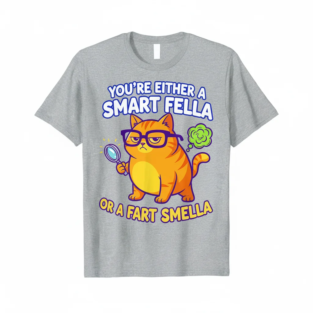 Smart Fella Fart Smella Funny Cat Meme Unisex T-Shirt