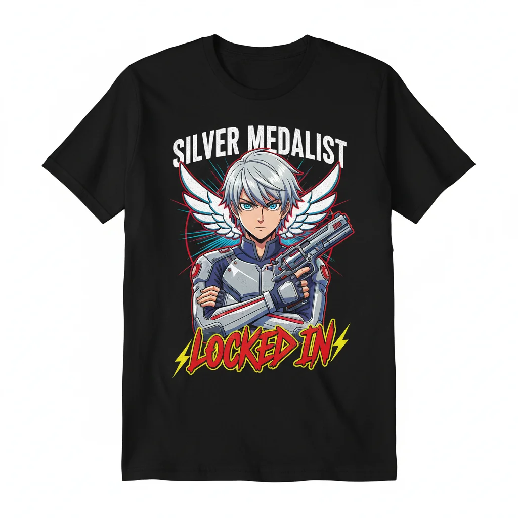Yusuf Dikeç Anime Silver Medalist 'Locked In' T-Shirt – Wear Your Inspiration