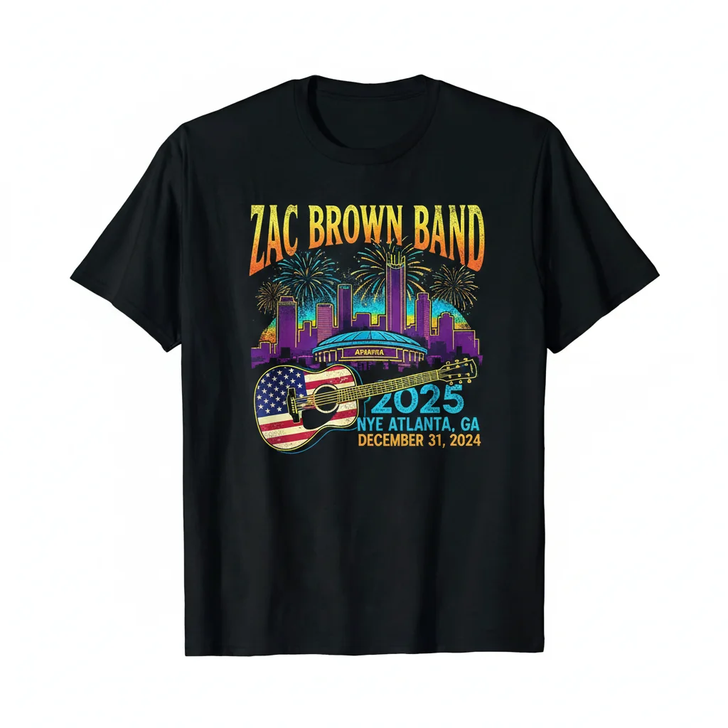 Zac Brown Band NYE Atlanta 2024 State Farm Arena Concert T-Shirt