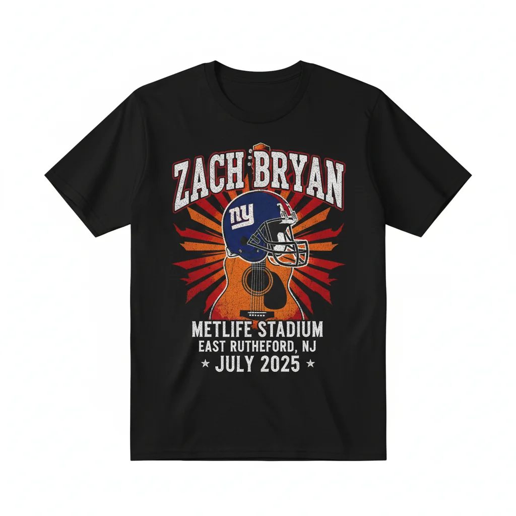 Zach Bryan X NY Giants '25 MetLife Tour Tee