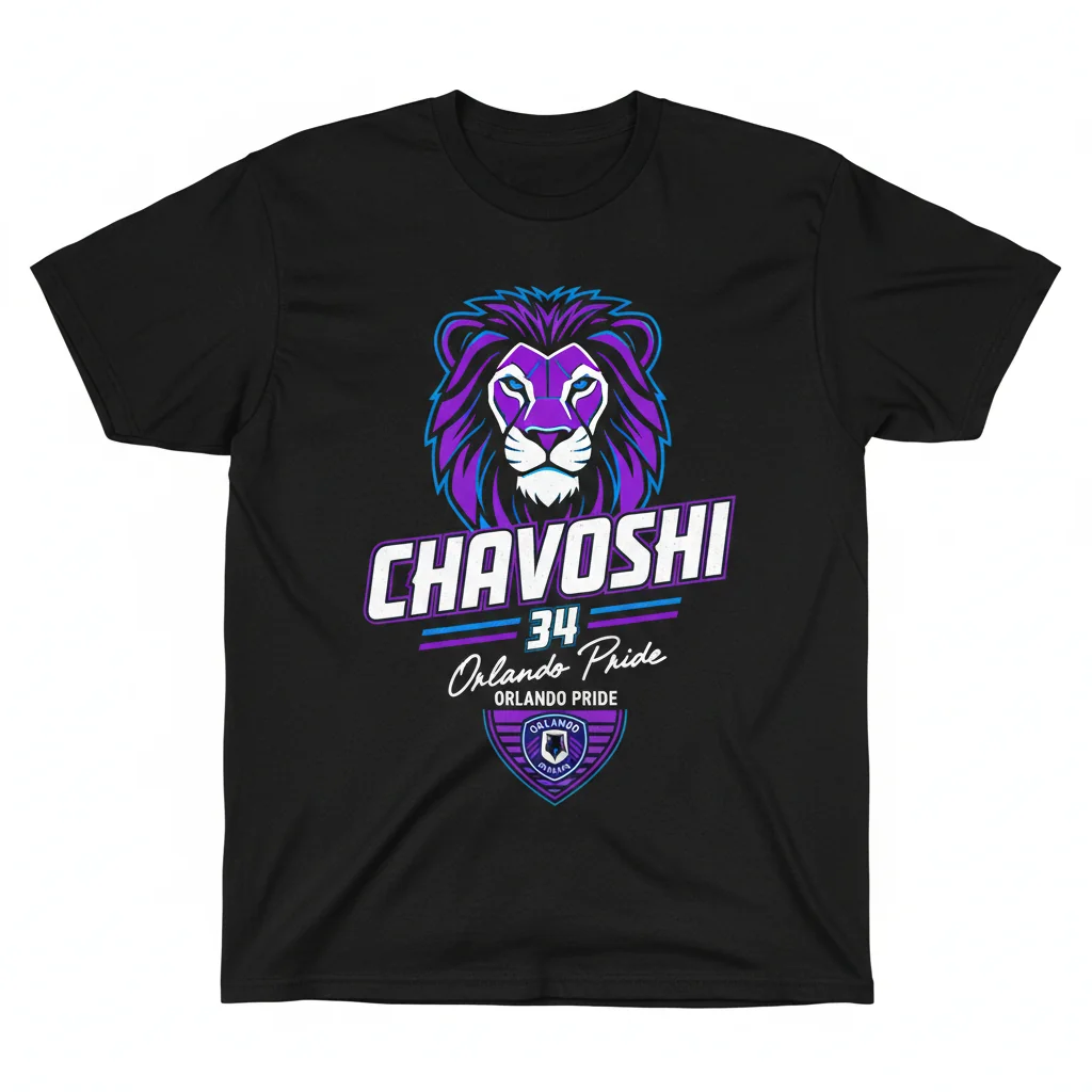 Zara Chavoshi #34 Orlando Pride Signature T-Shirt | Women's Soccer Fan Tee