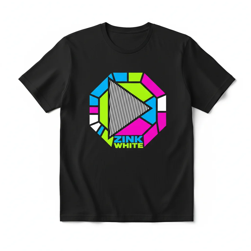 Zink White Deca Logo Tee - Premium Graphic T-Shirt