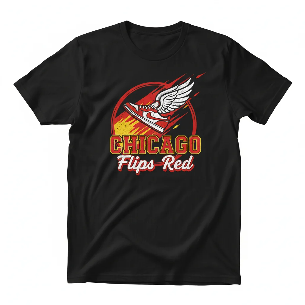 Zoe Leigh Chicago Flips Red T-Shirt - Premium Ring-Spun Cotton Tee