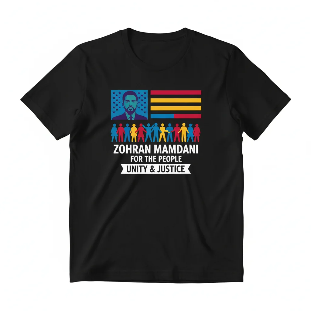Zohran Mamdani Unity & Justice USA Flag Tee