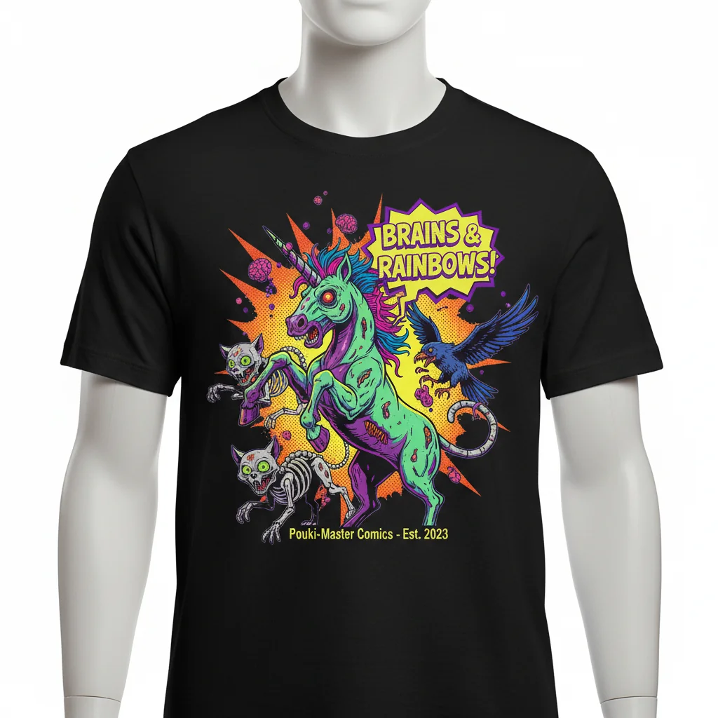 Unicorn Zombie Comic Vibe Tee