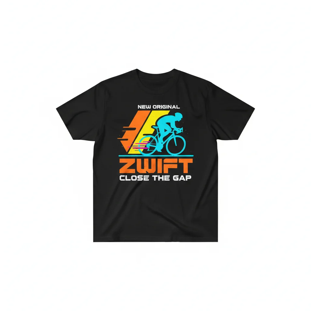 Zwift 'Close the Gap' Essential T-Shirt - Premium Ring-Spun Cotton Tee